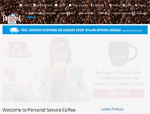 Tablet Screenshot of personalservicecoffee.ca